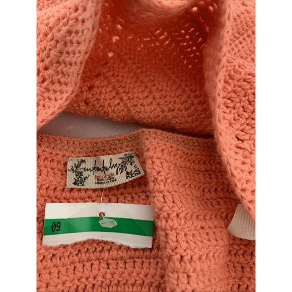 FREE PEOPLE Know Better Brami Knit Halter Crop Top Peach XS New With Tags - Picture 7 of 11